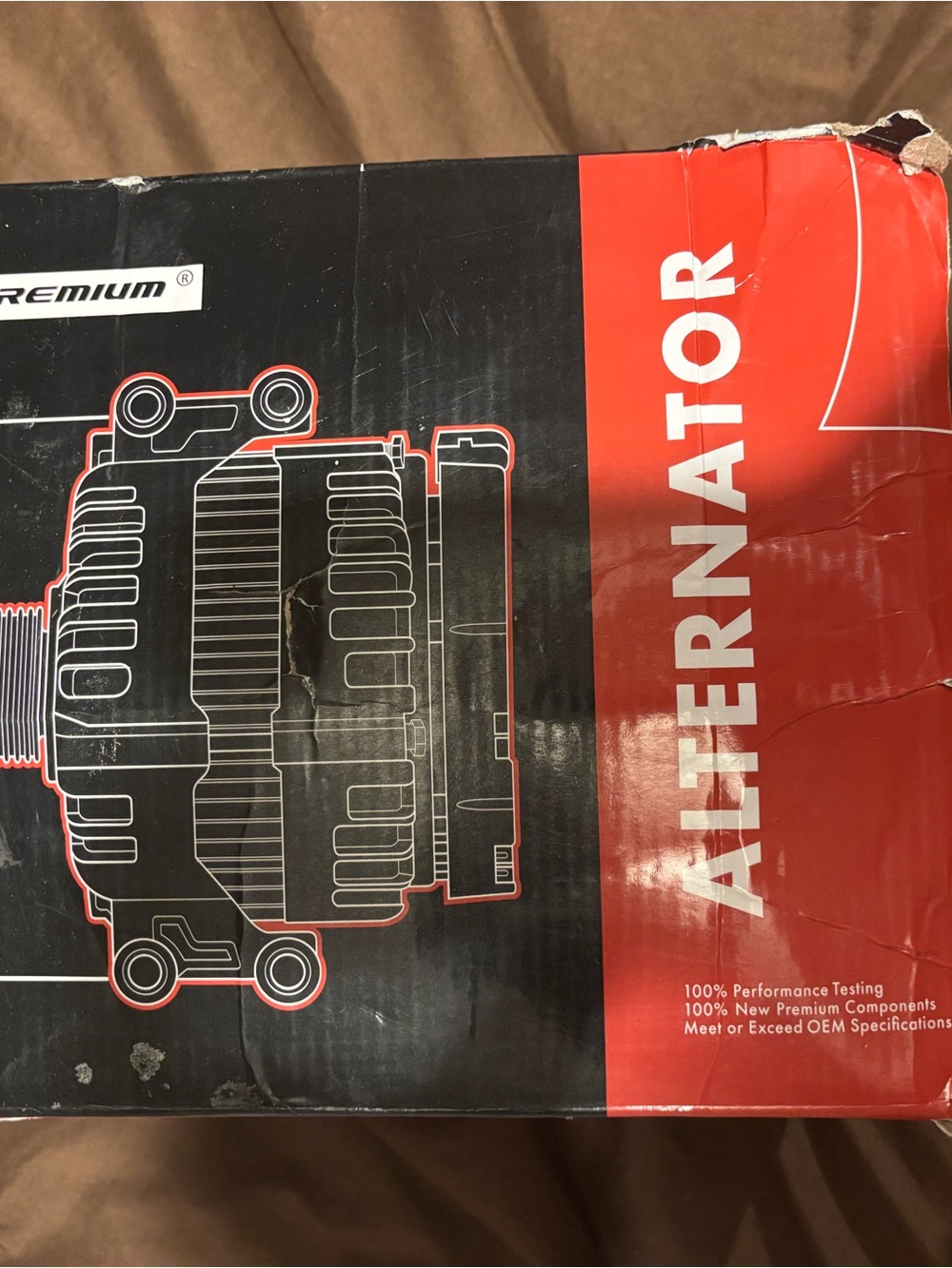 Alternate Part Box with Bold Red and White Label